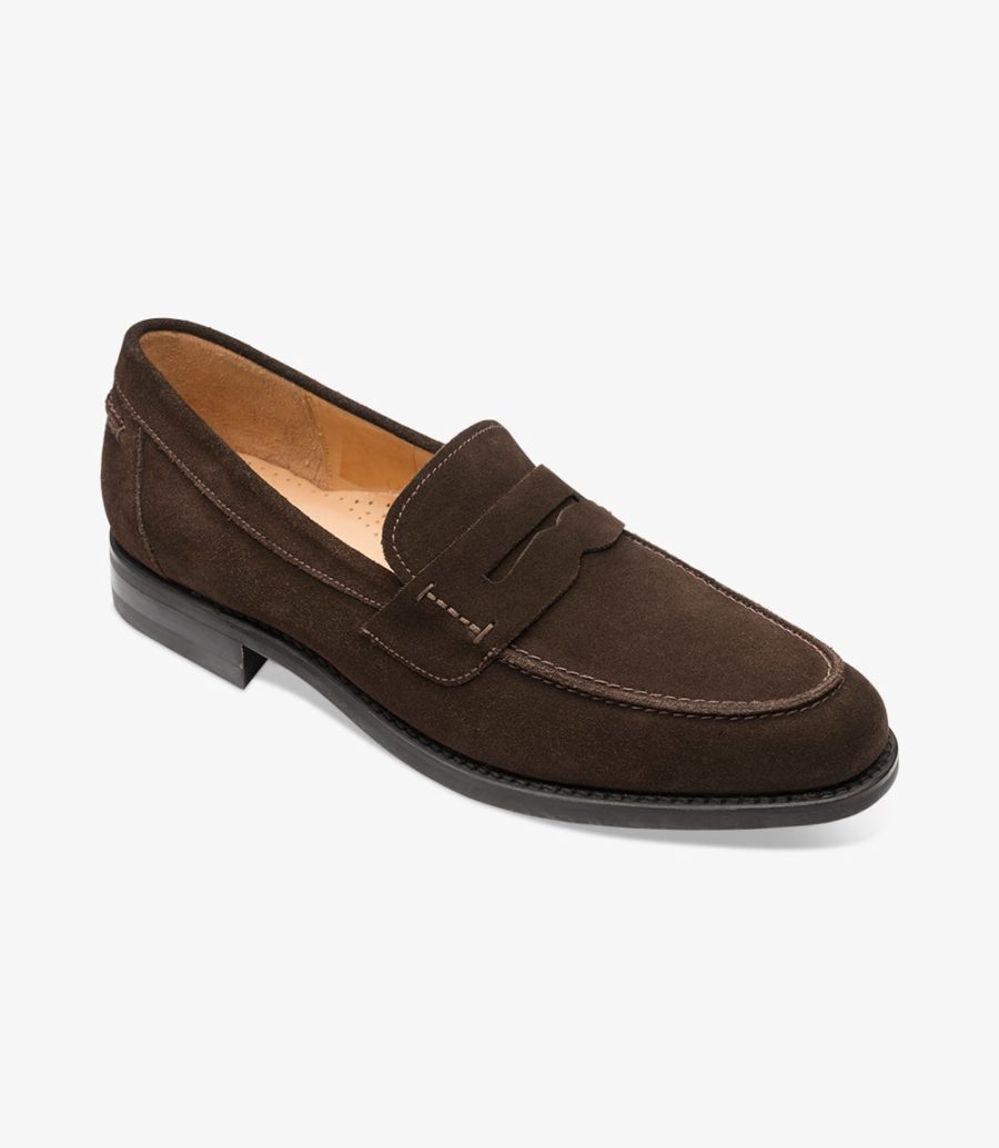 Loake 356 Men's Loafers Dark Brown Suede | IE4962555