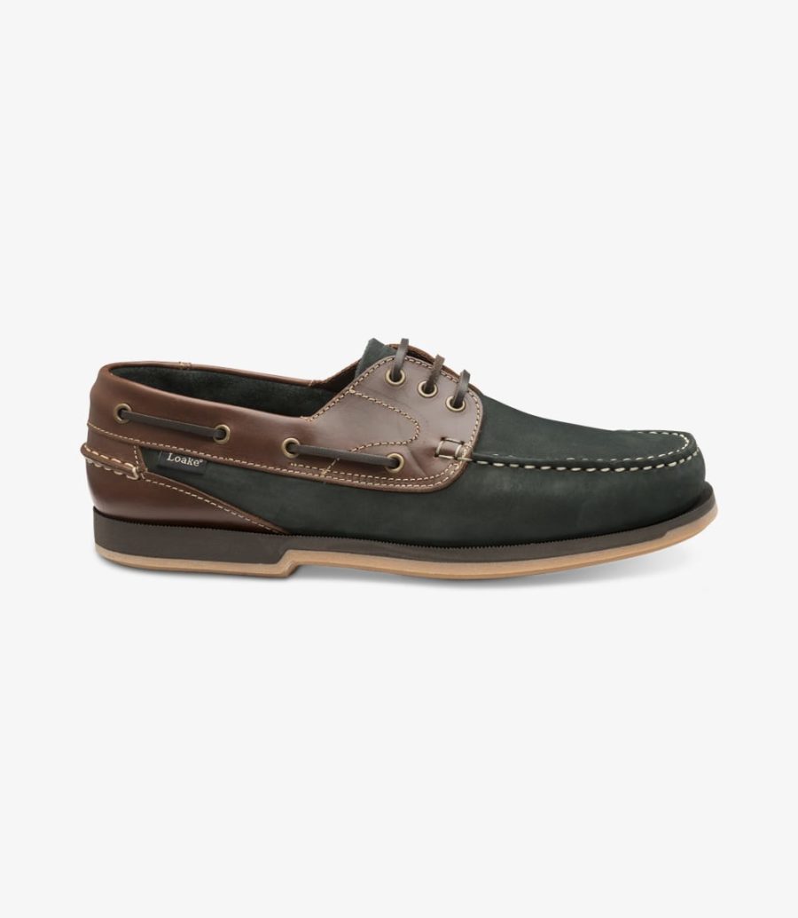 Loake 521 Men\'s Boat Shoes Navy Nubuck | IE6471484