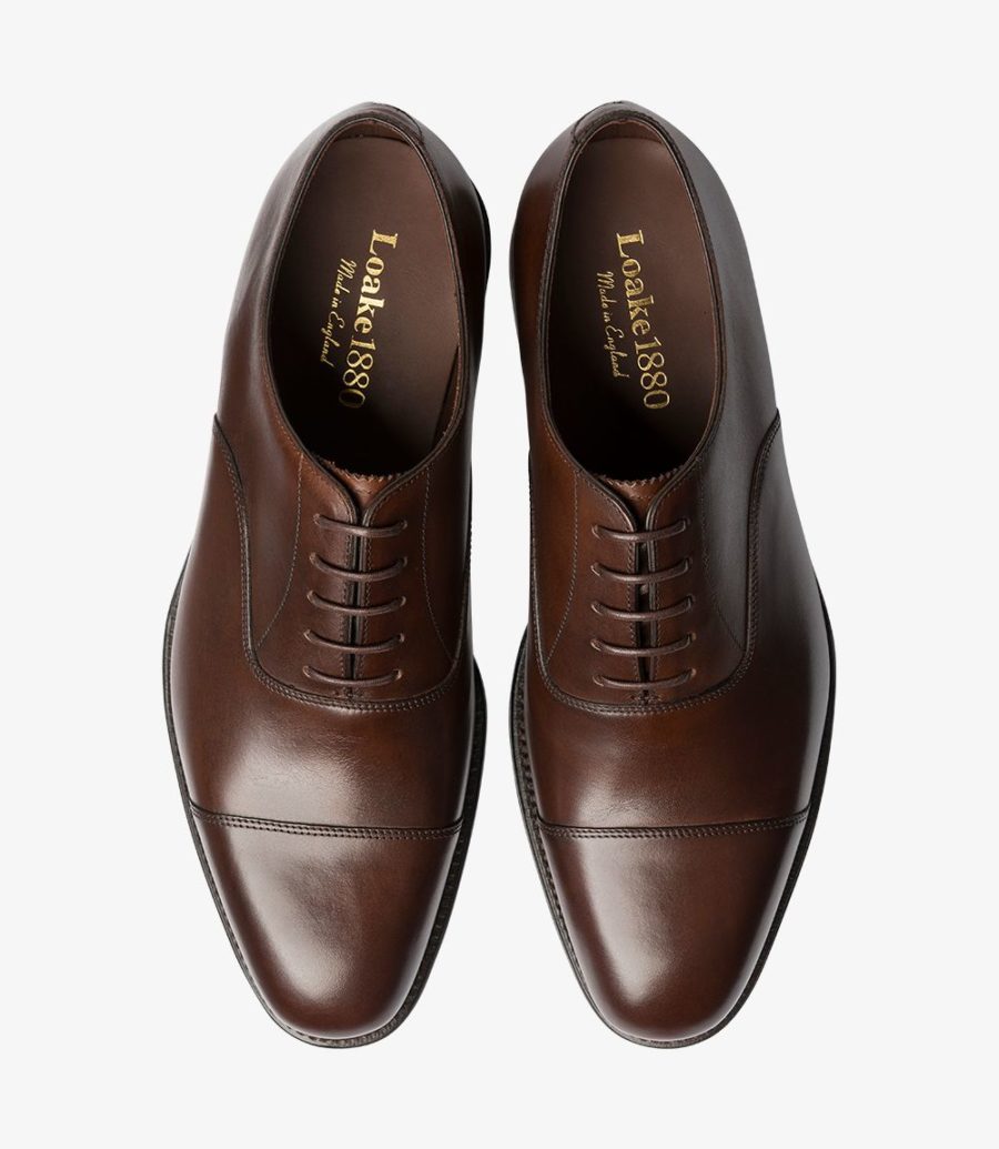 Loake Aldwych Toe-cap Men's Oxford Shoes Dark Brown | IE2119358