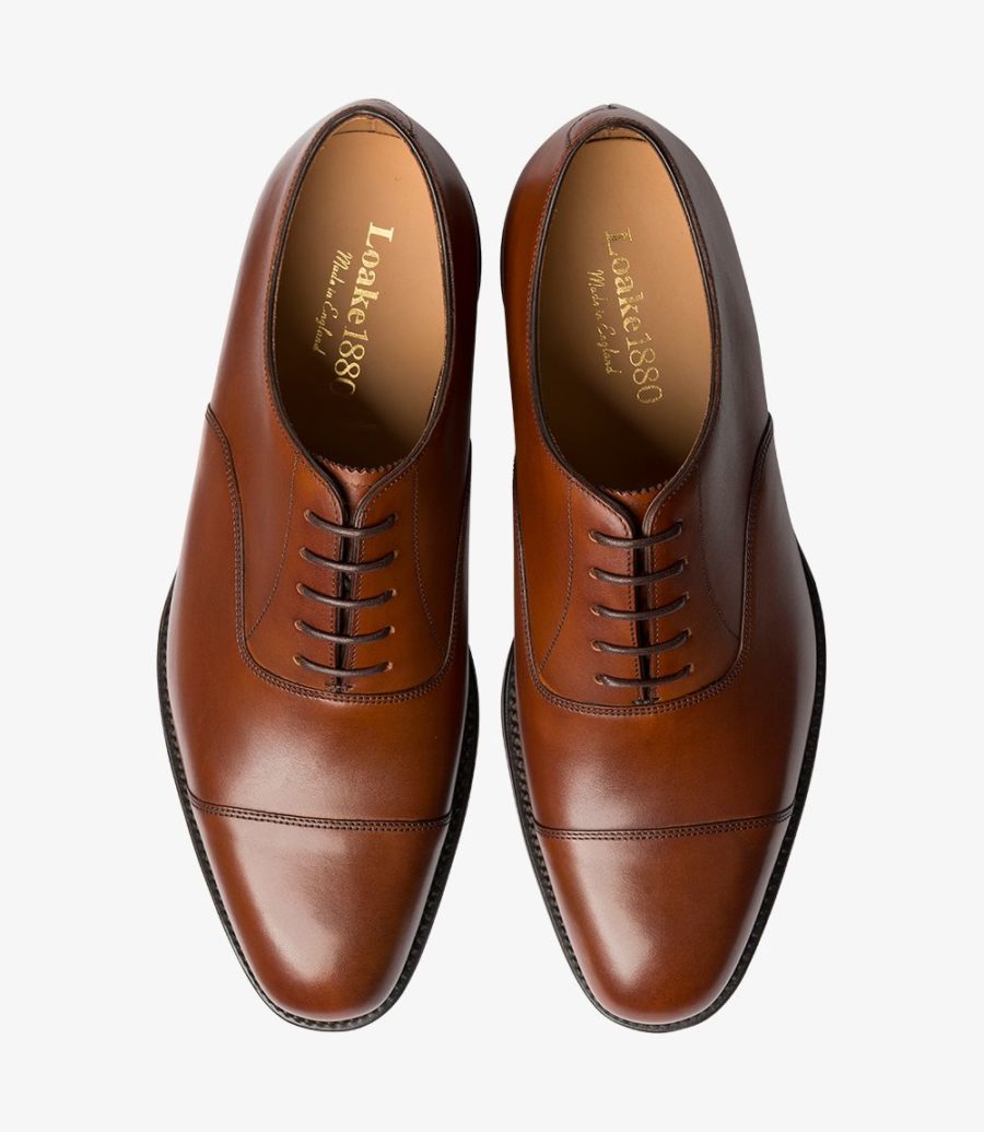 Loake Aldwych Toe-cap Men's Oxford Shoes Mahogany | IE7445594