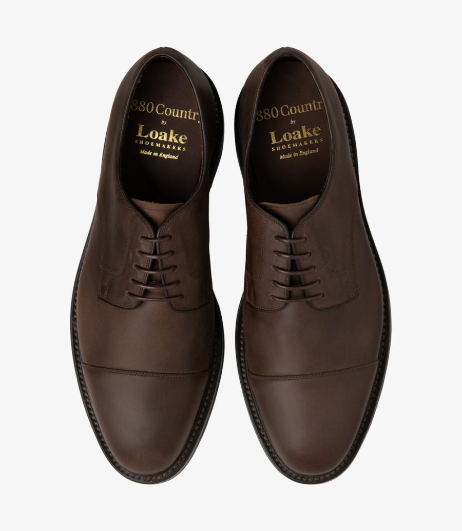 Loake Ampleforth Toe-cap Men's Derby Shoes Brown Oiled Nubuck | IE3701460