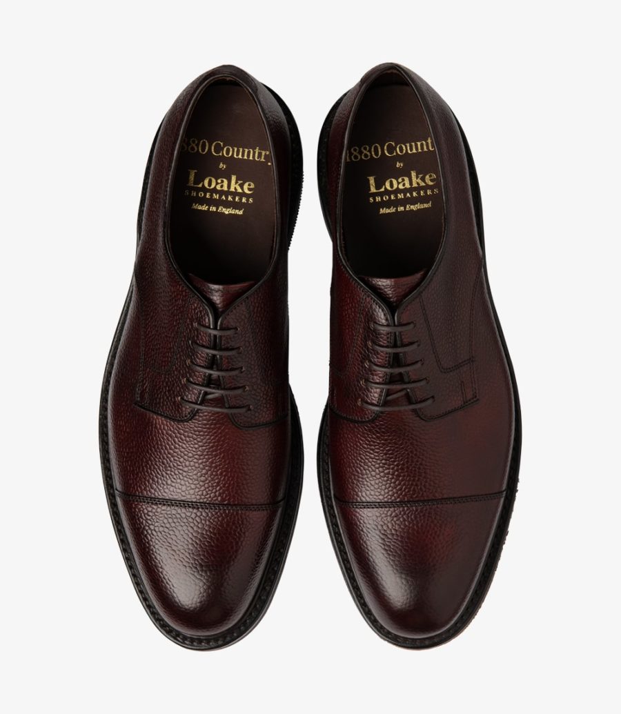 Loake Ampleforth Toe-cap Men's Derby Shoes Rosewood Grain | IE6064543