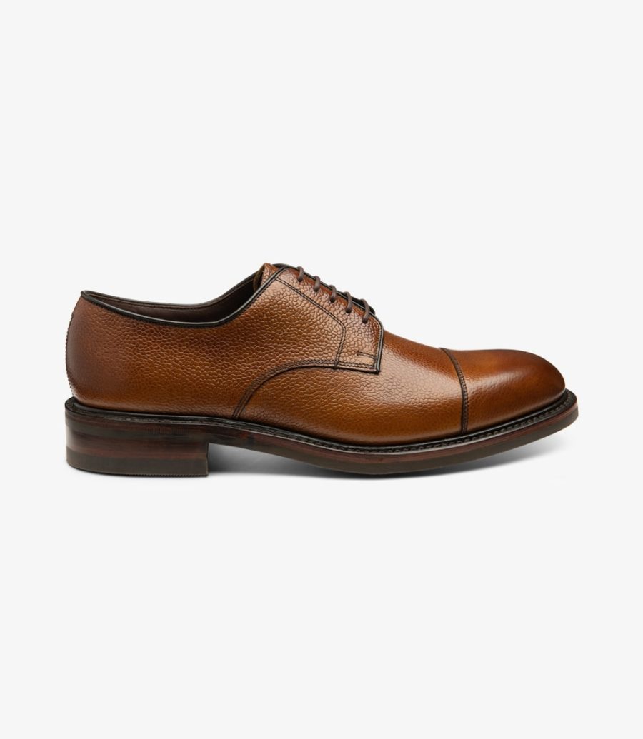 Loake Ampleforth Toe-cap Men\'s Derby Shoes Chestnut Brown Grain | IE6838891