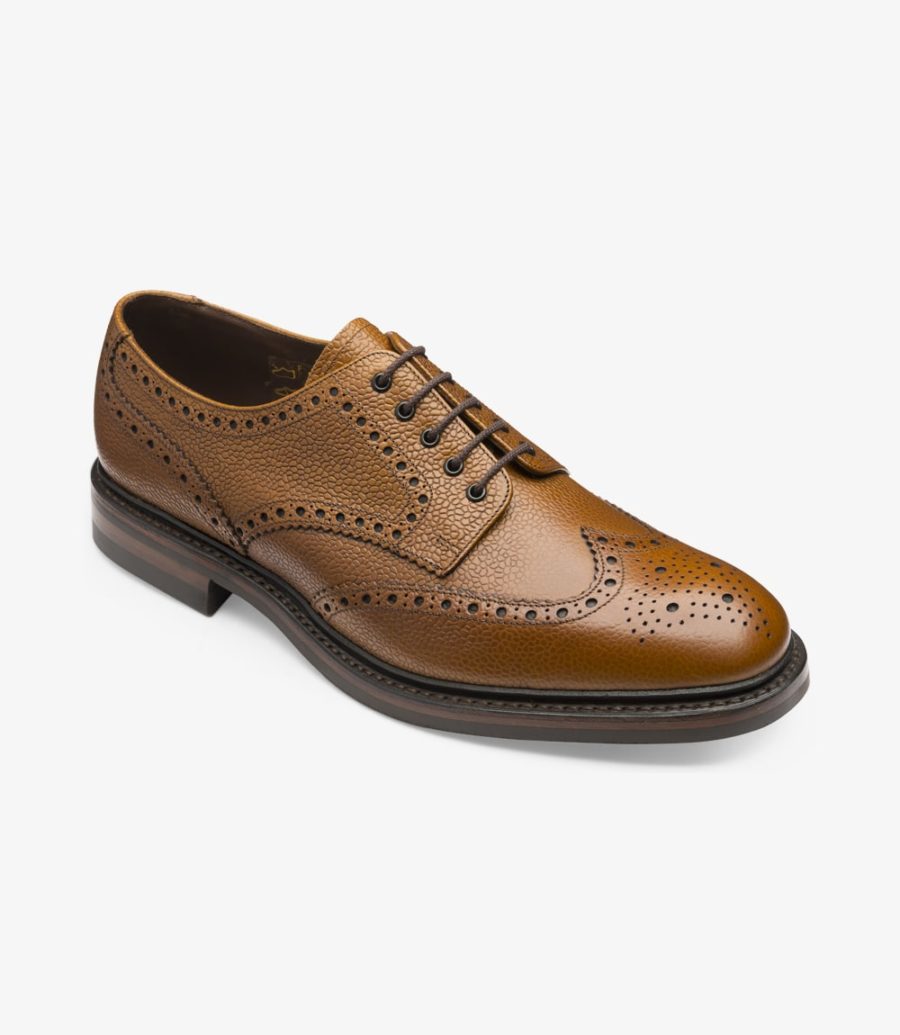 Loake Badminton Men's Brogues Mahogany Grain | IE1373191