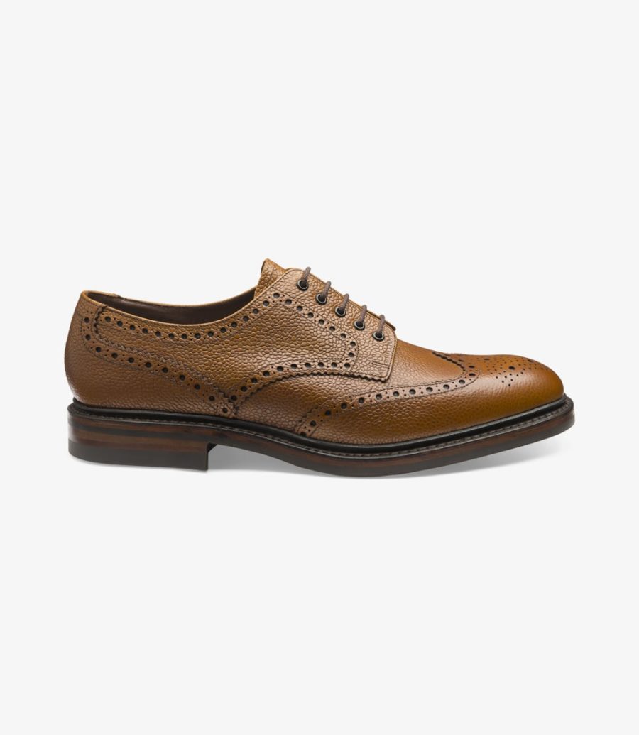 Loake Badminton Men\'s Brogues Mahogany Grain | IE1373191