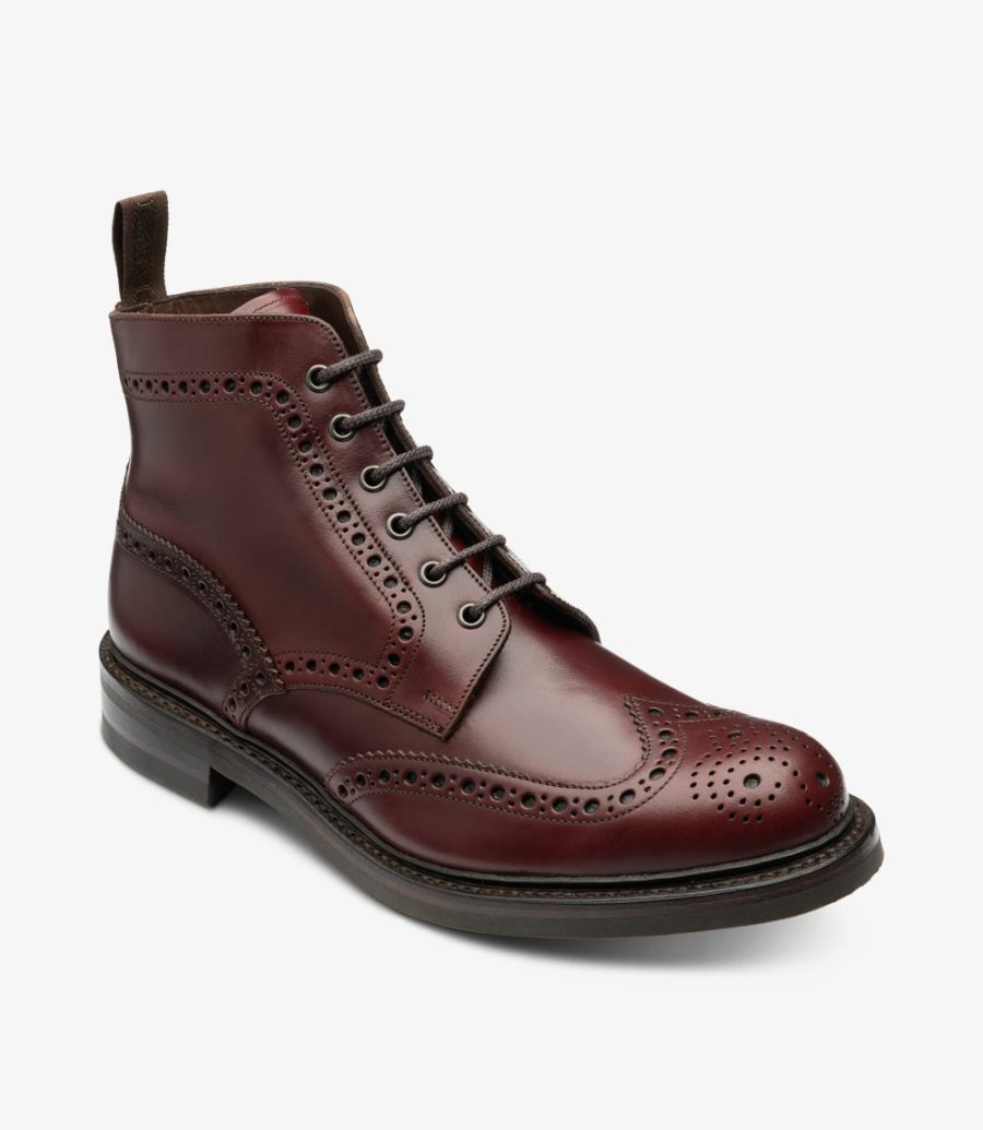 Loake Bedale Burgundy Boot Men's Brogue Boots Burgundy | IE2236987