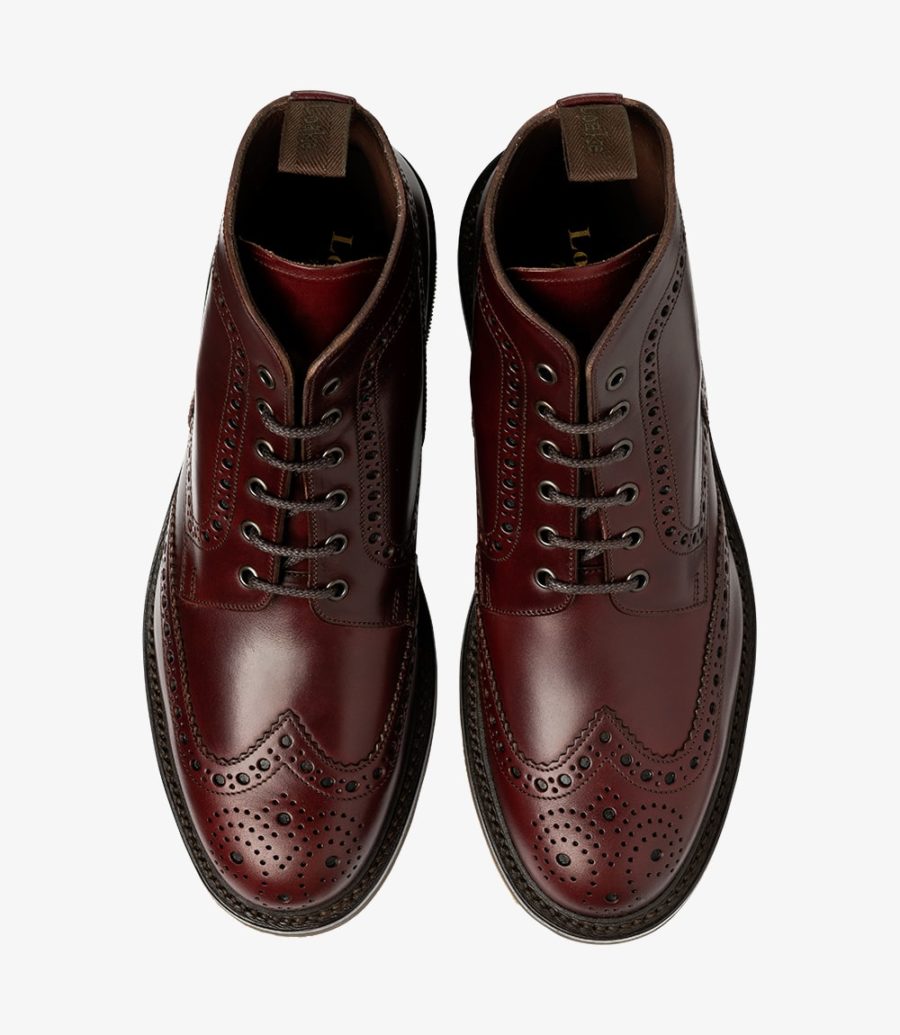 Loake Bedale Burgundy Boot Men's Brogue Boots Burgundy | IE2236987