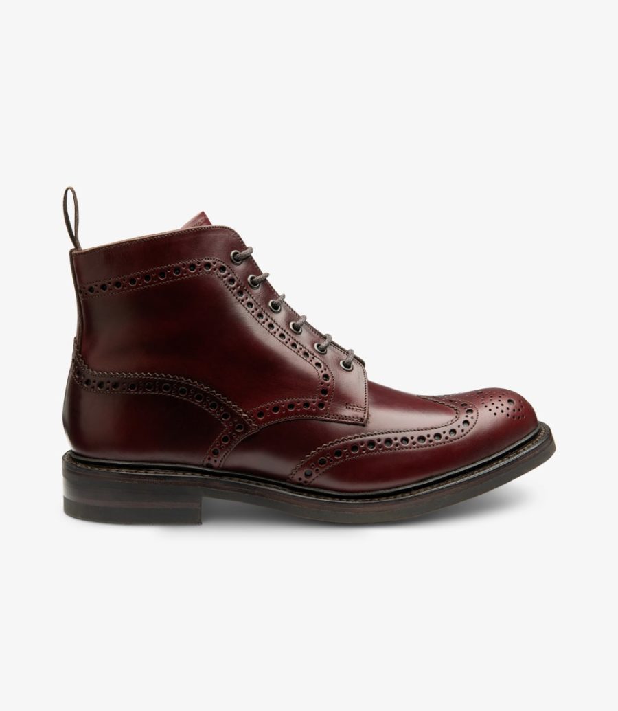 Loake Bedale Burgundy Boot Men\'s Brogue Boots Burgundy | IE2236987