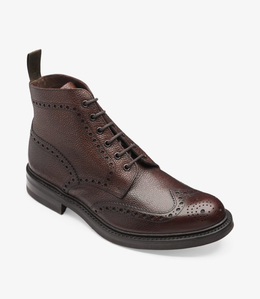 Loake Bedale Men's Brogue Boots Oxblood Grain | IE0003467