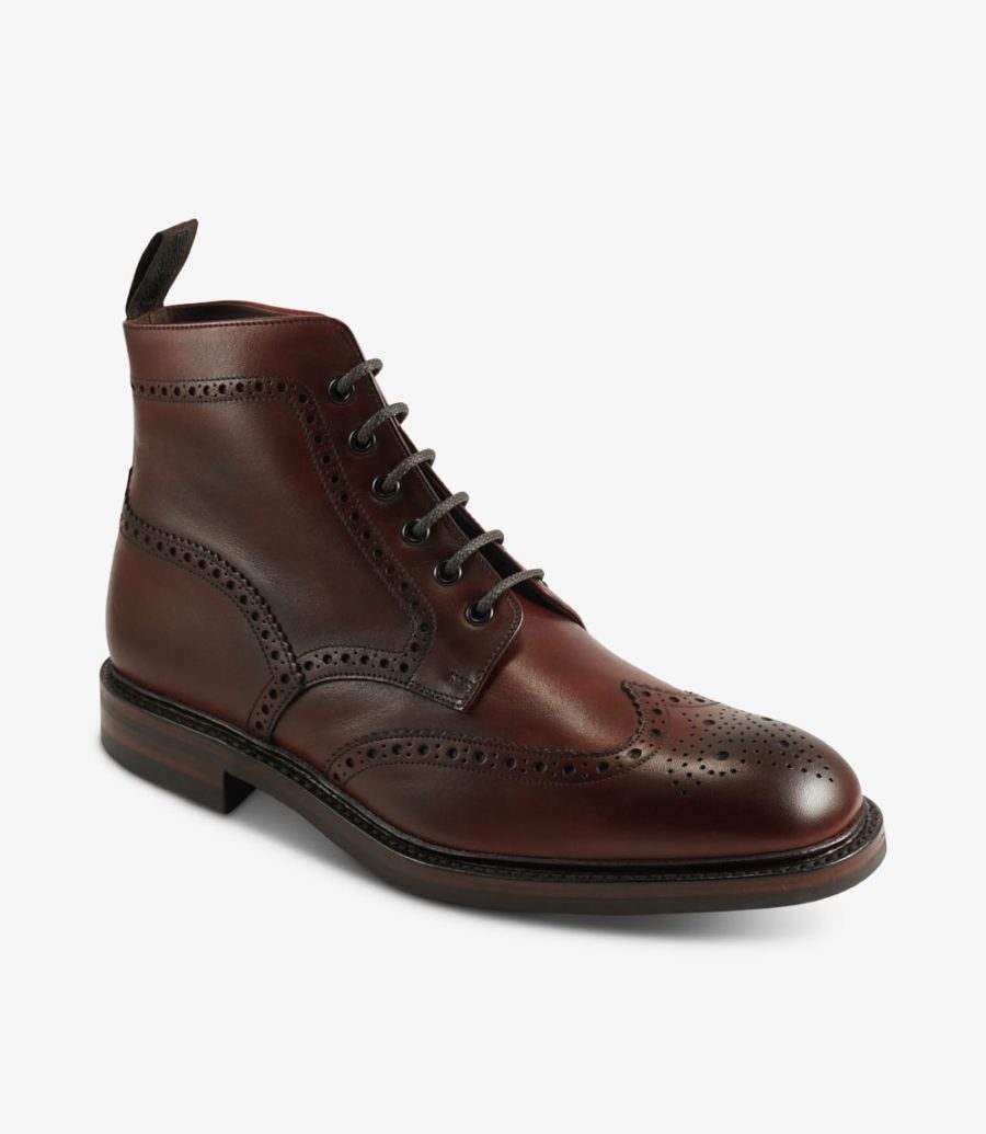 Loake Burford Men's Brogue Boots Burgundy | IE8592152