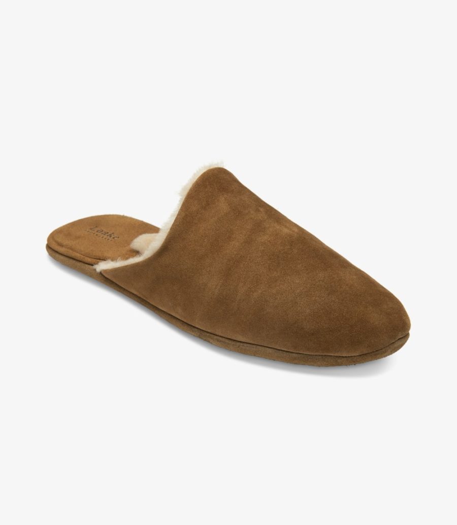 Loake Cavalry Tan Slipper Men's Slippers Tan Suede | IE7565578