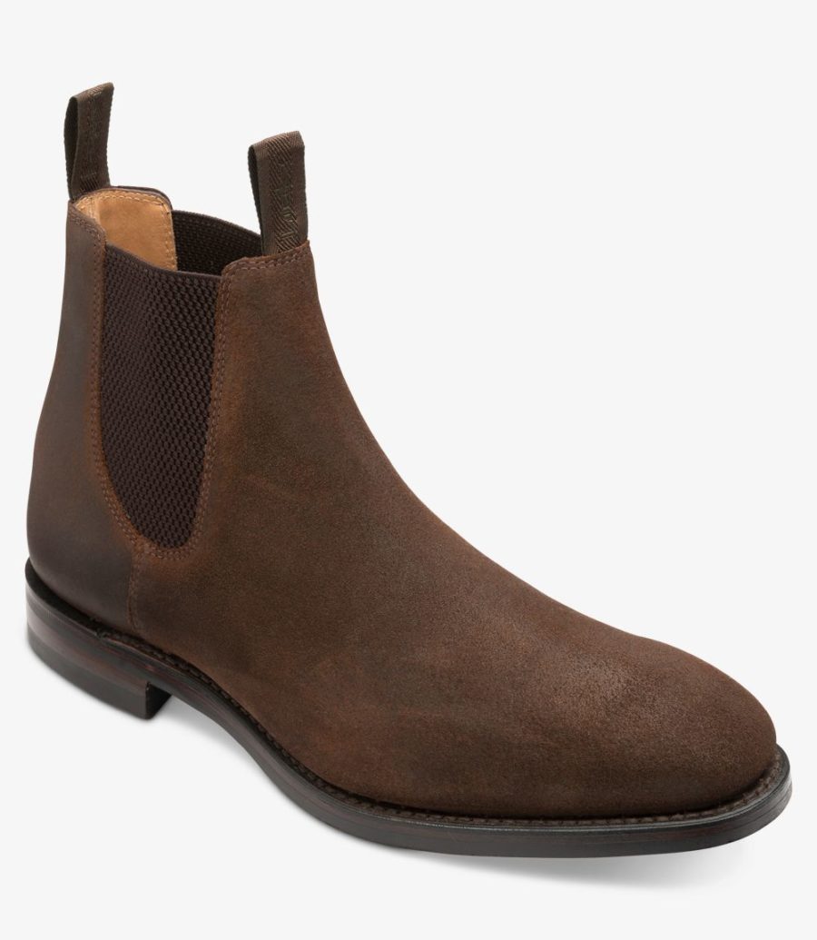 Loake Chatsworth Men's Chelsea Boots Brown Waxed Suede | IE7680095