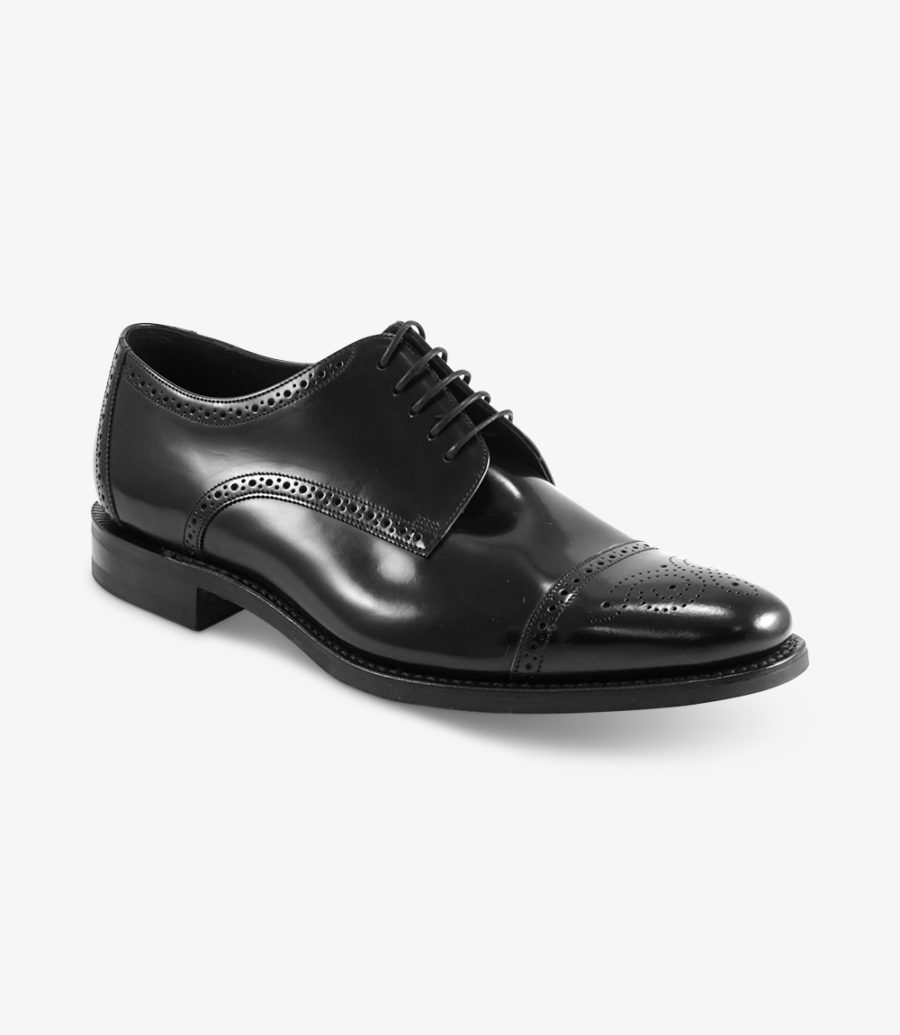 Loake Cook Black Semi-brogue Men's Semi Brogues Black | IE0033550