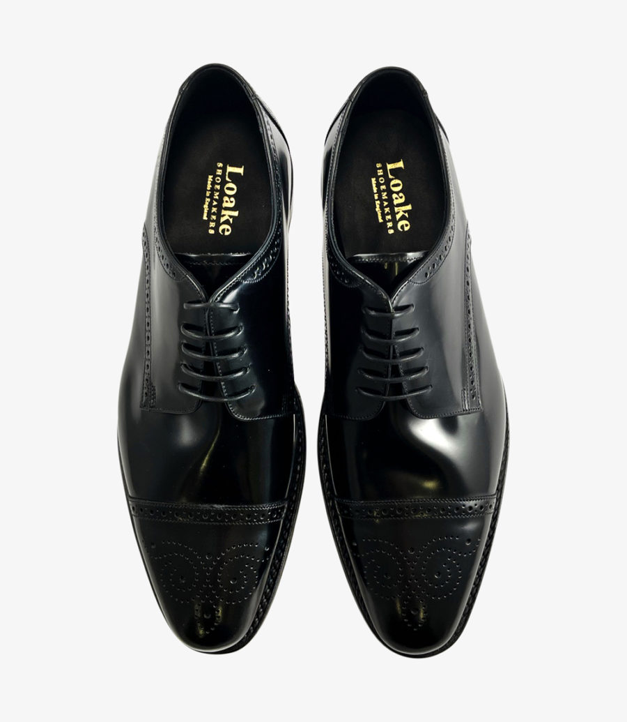 Loake Cook Black Semi-brogue Men's Semi Brogues Black | IE0033550