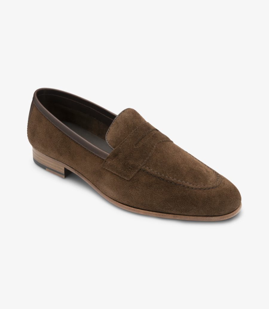 Loake Darwin Dark Brown Suede Loafer Men's Loafers Dark Brown Suede | IE9880009