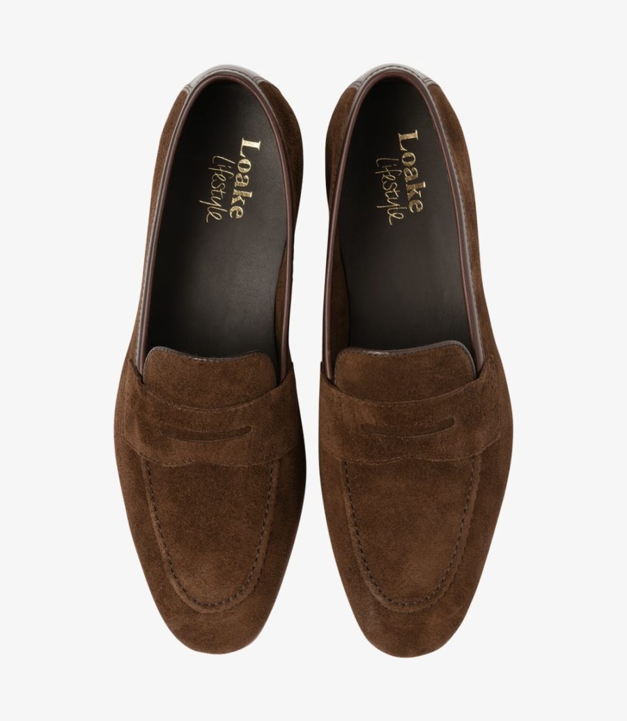 Loake Darwin Dark Brown Suede Loafer Men's Loafers Dark Brown Suede | IE9880009