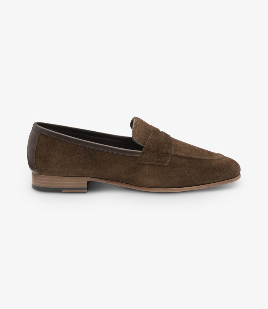 Loake Darwin Dark Brown Suede Loafer Men\'s Loafers Dark Brown Suede | IE9880009