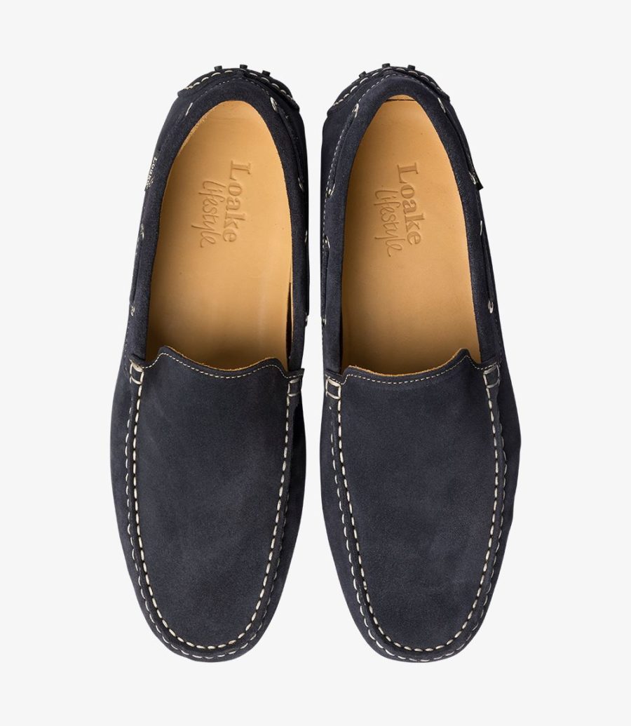 Loake Donington Men's Driving Shoes Navy Suede | IE9811667