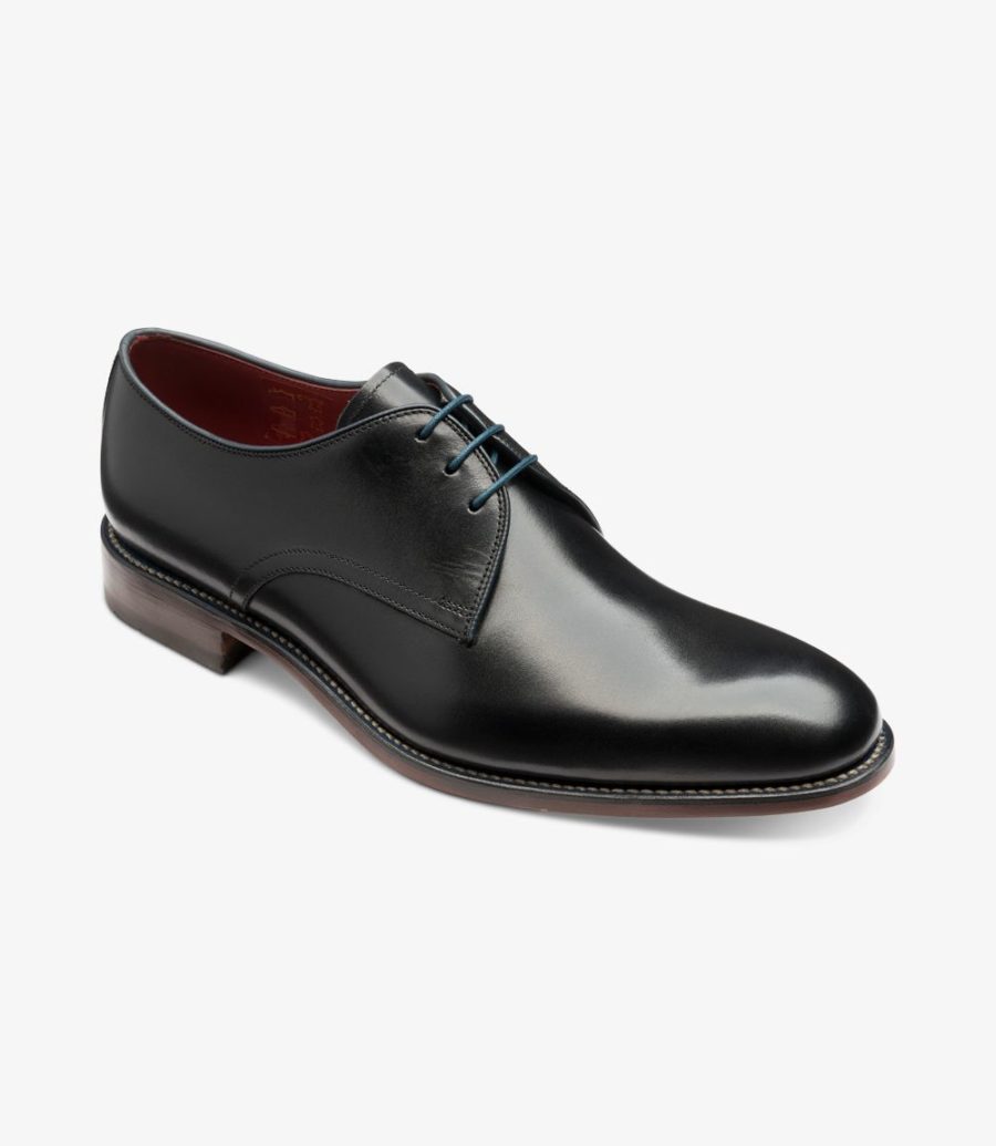 Loake Drake Plain Tie Men's Derby Shoes Black | IE4583279