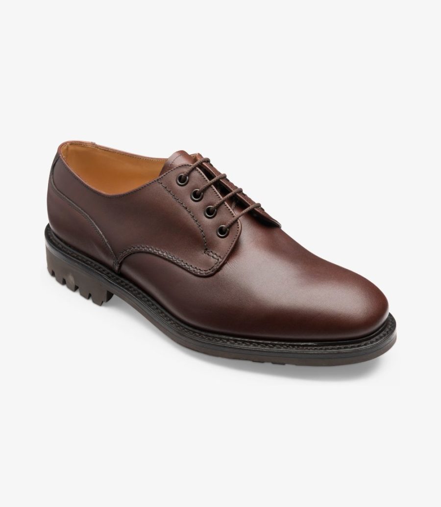 Loake Epsom Plain Tie Men's Derby Shoes Brown | IE9200770