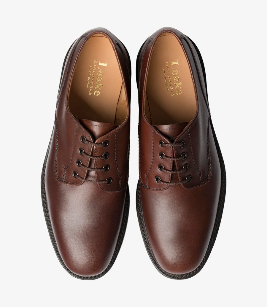 Loake Epsom Plain Tie Men's Derby Shoes Brown | IE9200770