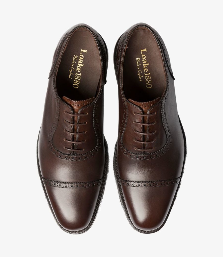 Loake Fleet Semi Brogue Men's Semi Brogues Dark Brown | IE1931964