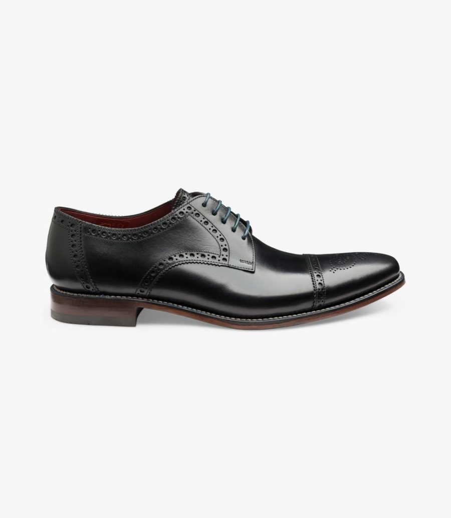 Loake Foley Semi Brogue Men\'s Semi Brogues Black | IE6721835