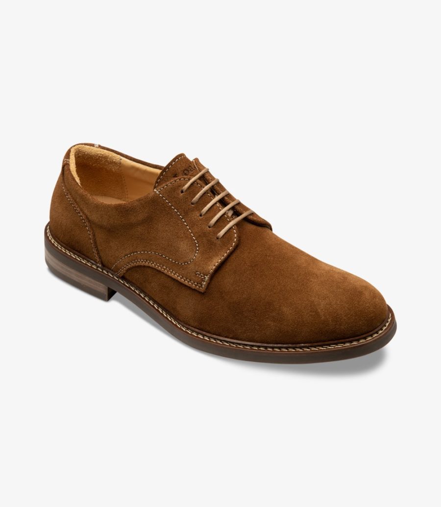 Loake Franklin Tan Suede Plain-tie Men's Derby Shoes Tan Suede | IE9621347