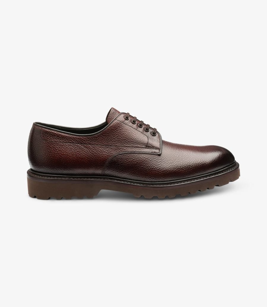 Loake Freud Burgundy Plain-tie Men\'s Derby Shoes Burgundy Grain | IE1534210