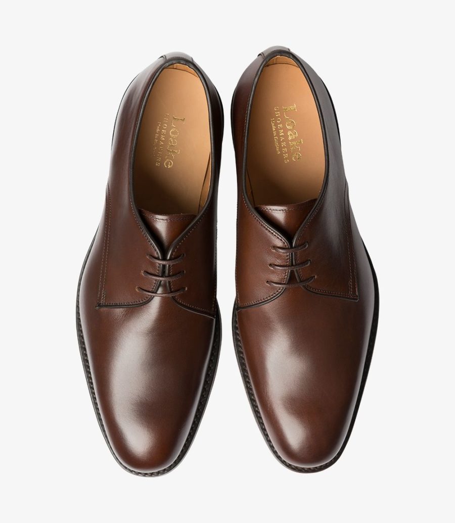 Loake Gable Plain Tie Men's Derby Shoes Brown | IE3439654