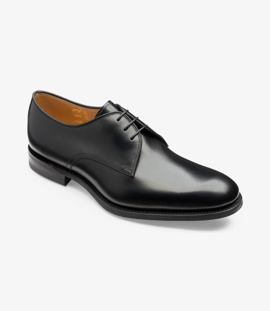 Loake Gable Plain Tie Men's Derby Shoes Black | IE8264549