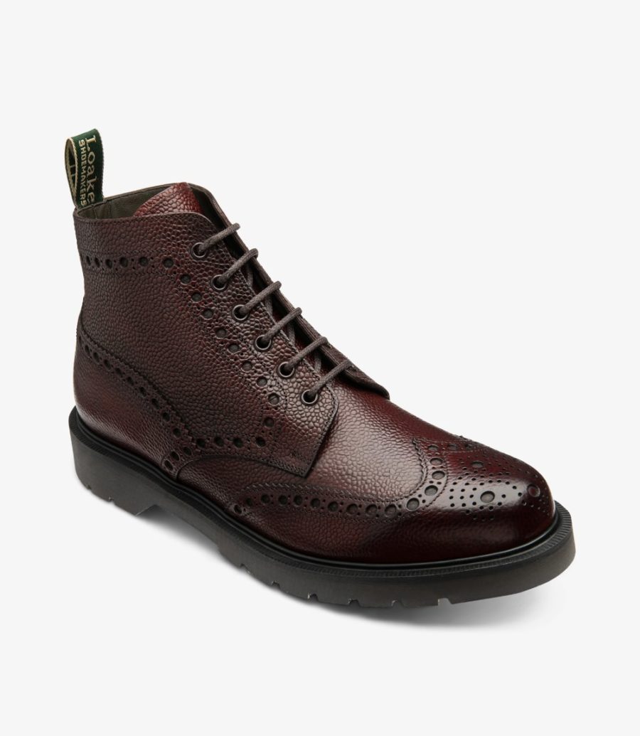 Loake Gage Boot Men's Brogue Boots Rosewood Grain | IE4645706