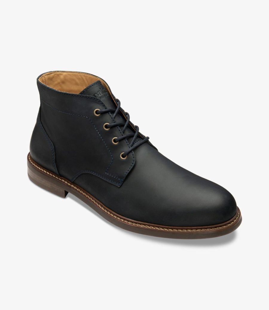 Loake Gilbert Navy Nubuck Boot Men's Chukka Boots Navy Nubuck | IE8972547