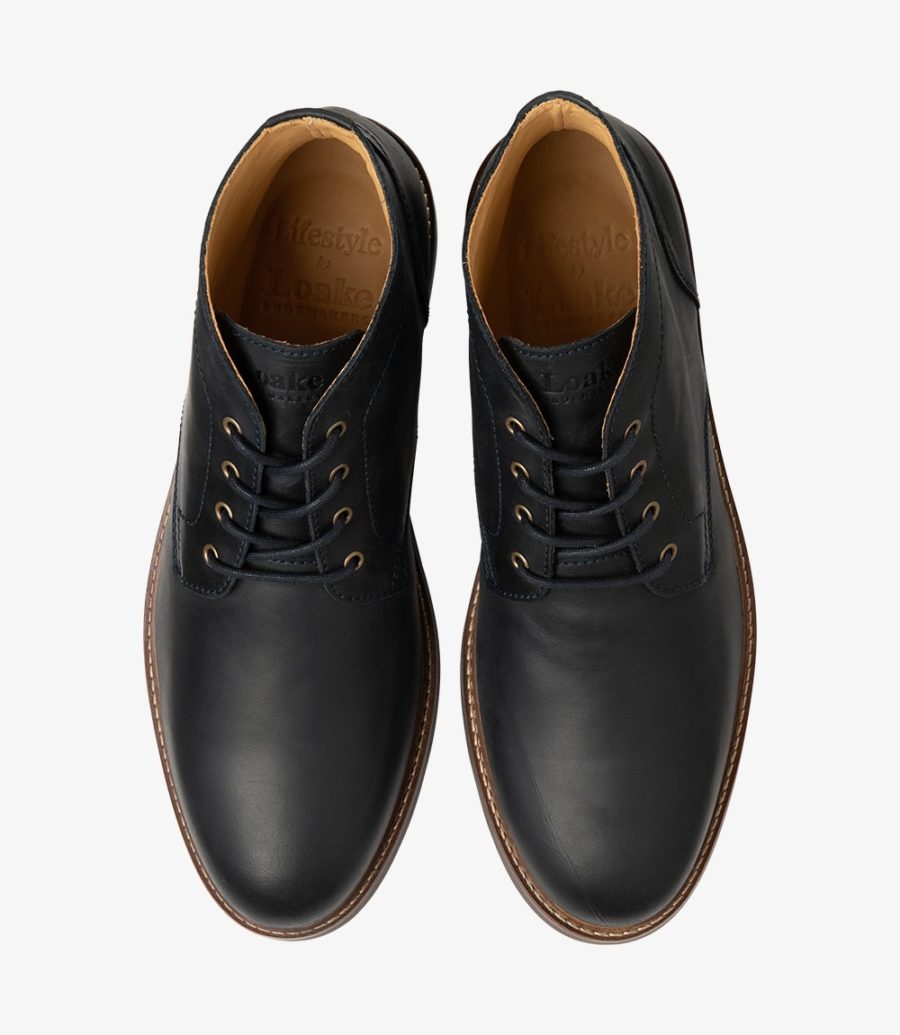 Loake Gilbert Navy Nubuck Boot Men's Chukka Boots Navy Nubuck | IE8972547