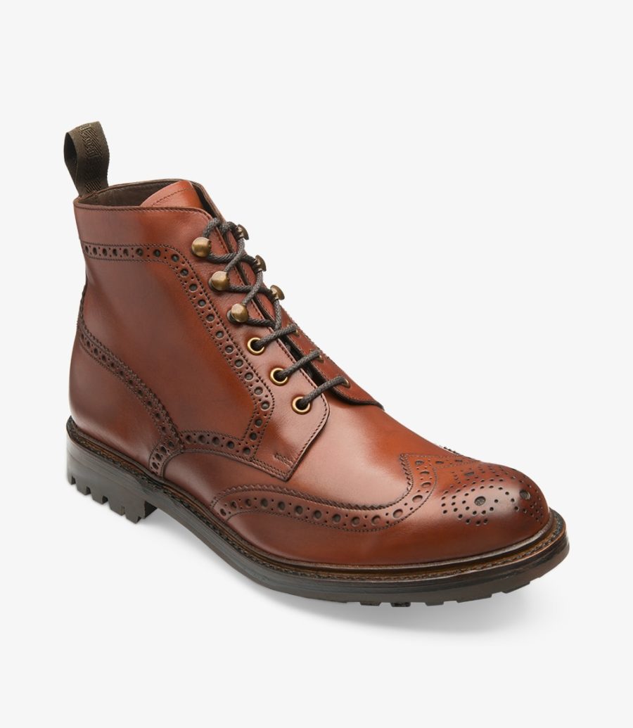 Loake Glendale Men's Brogue Boots Conker Brown | IE0083657