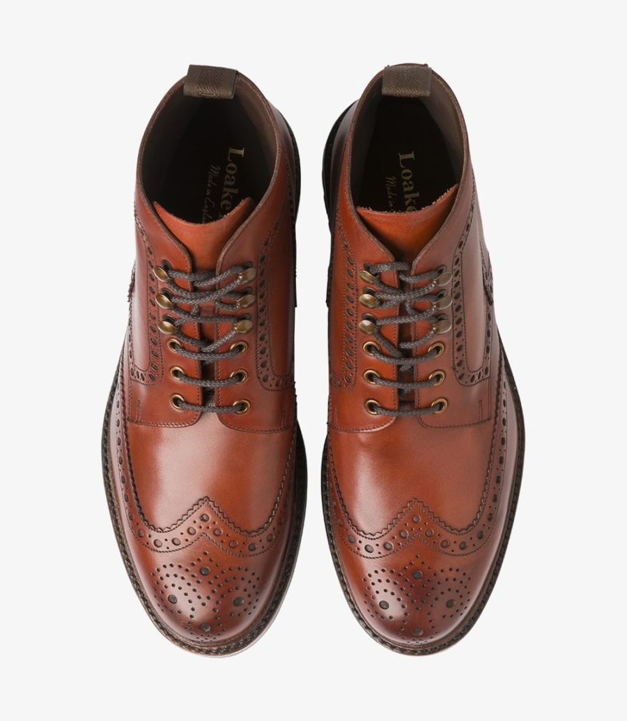 Loake Glendale Men's Brogue Boots Conker Brown | IE0083657