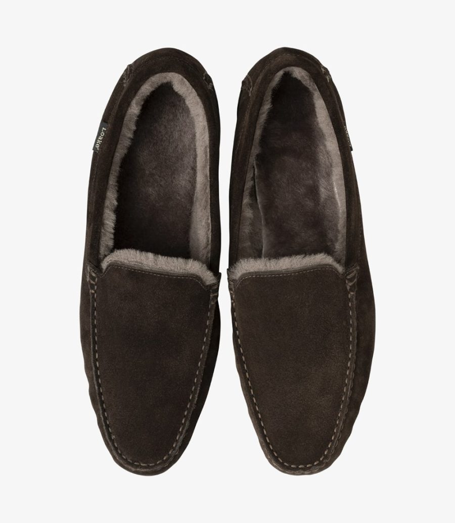 Loake Guards Dark Brown Suede Slipper Men's Slippers Dark Brown Suede | IE4588573