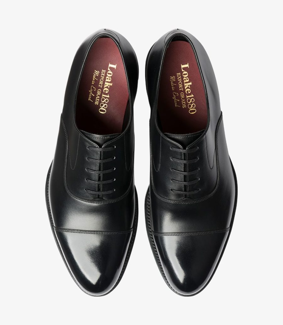 Loake Hanover Toe-cap Men's Oxford Shoes Onyx Black | IE4583997