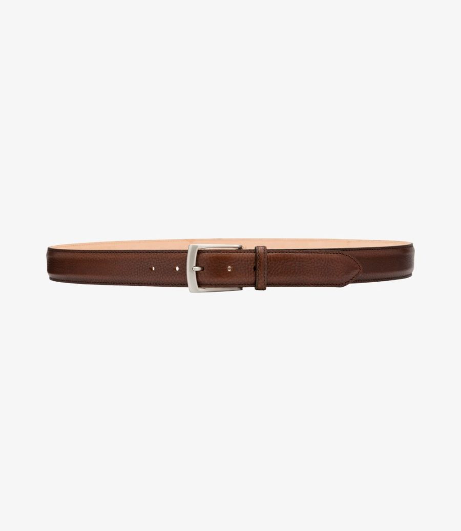 Loake Henry Belt Men's Belts Dark Brown Grain | IE7804140