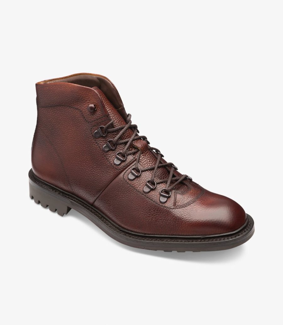 Loake Hiker Men's Hiking Boots Oxblood Grain | IE6057922