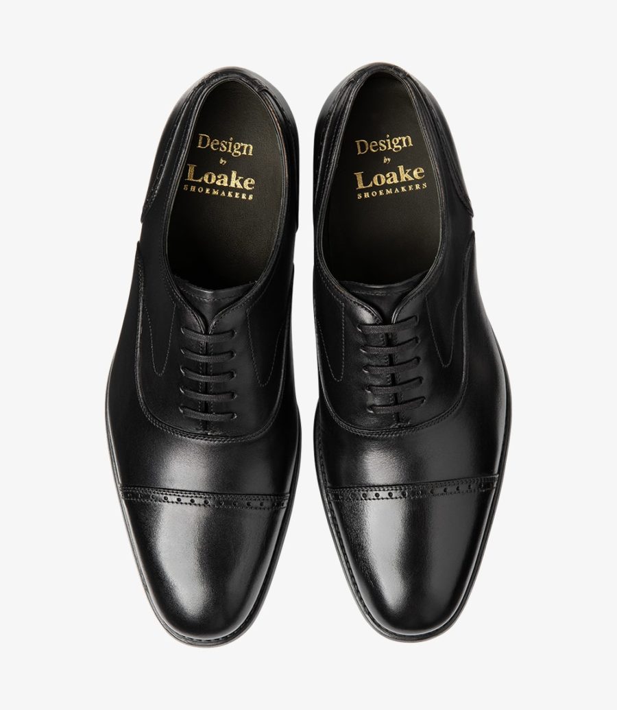 Loake Hughes Semi Brogue Men's Semi Brogues Black | IE6356435