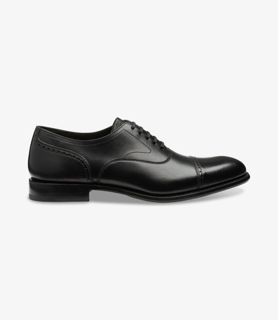 Loake Hughes Semi Brogue Men\'s Semi Brogues Black | IE6356435