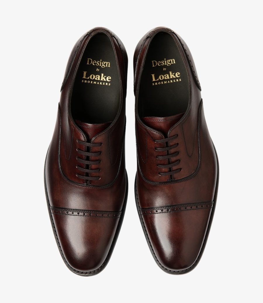 Loake Hughes Semi Brogue Men's Semi Brogues Burgundy | IE8140728