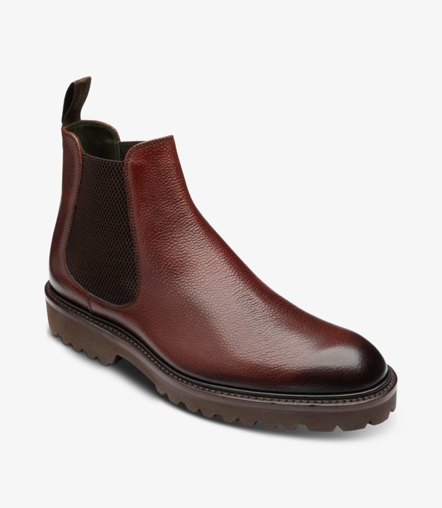 Loake Huxley Burgundy Grain Boot Men's Chelsea Boots Burgundy Grain | IE5428632