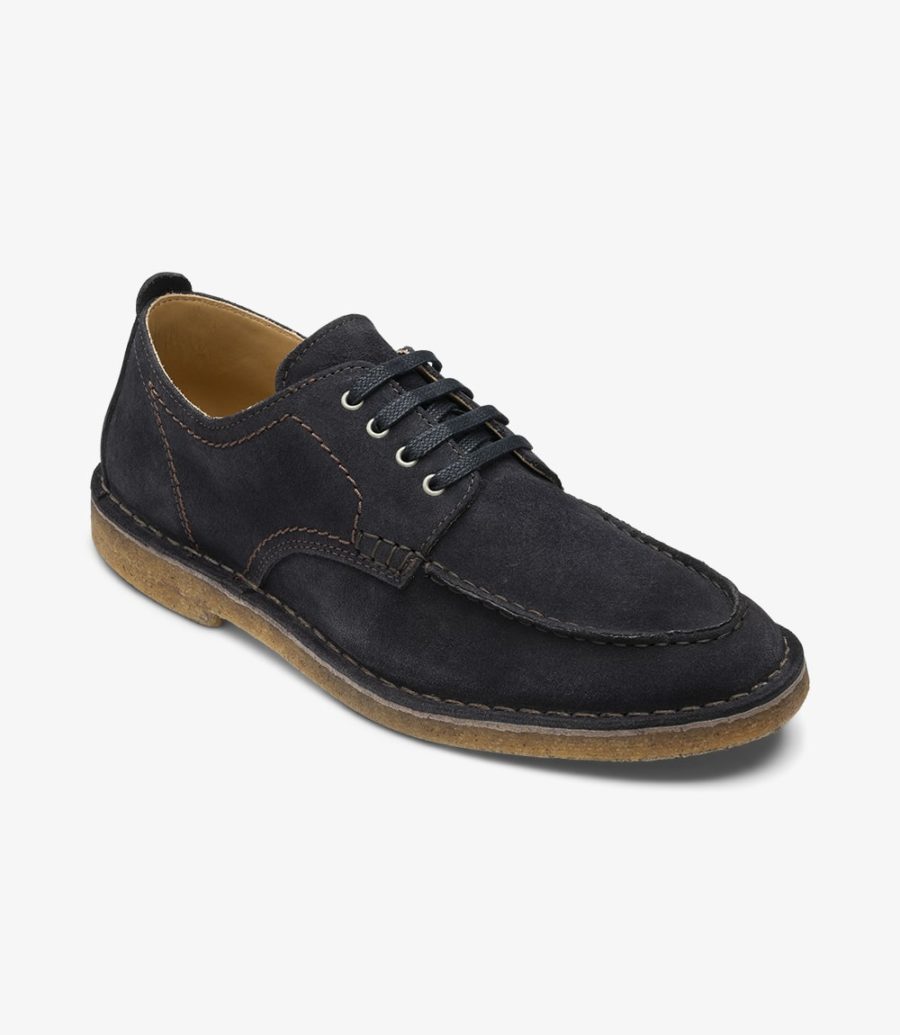 Loake Jimmy Navy Suede Plain-tie Men's Derby Shoes Navy Suede | IE3024781