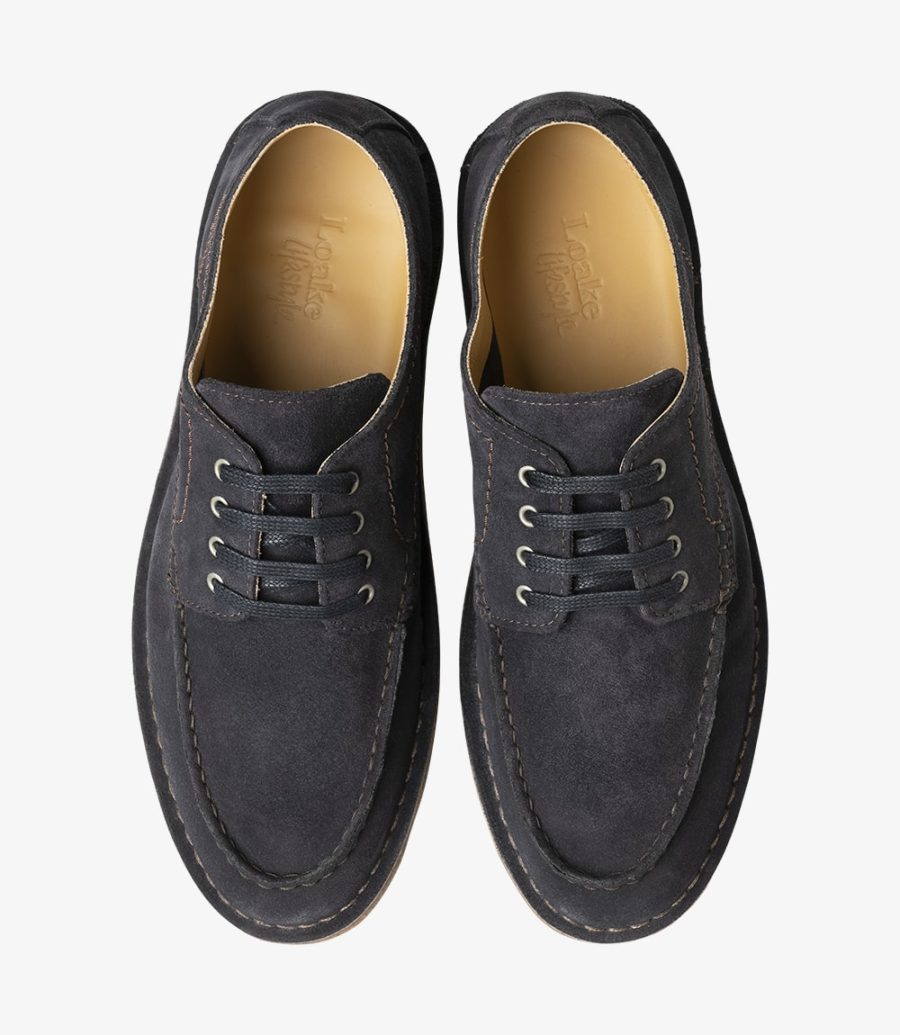 Loake Jimmy Navy Suede Plain-tie Men's Derby Shoes Navy Suede | IE3024781