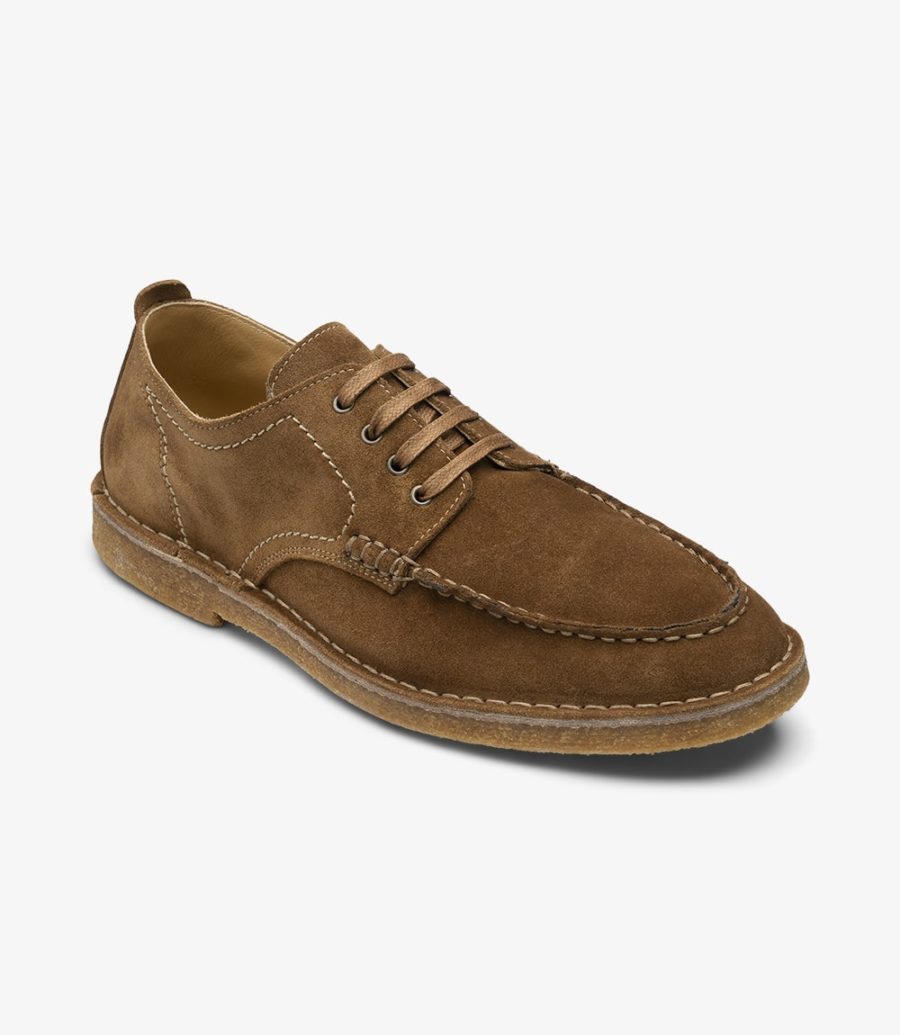 Loake Jimmy Tan Suede Plain Tie Men's Derby Shoes Tan Suede | IE3781794