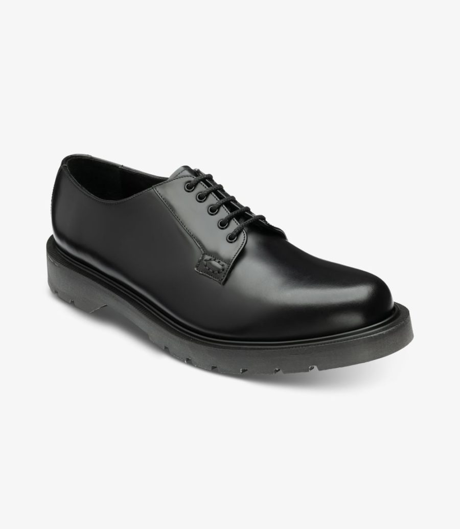 Loake Kilmer Black Plain-tie Men's Derby Shoes Black | IE3053727