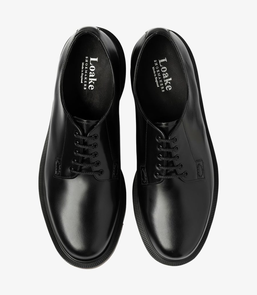 Loake Kilmer Black Plain-tie Men's Derby Shoes Black | IE3053727