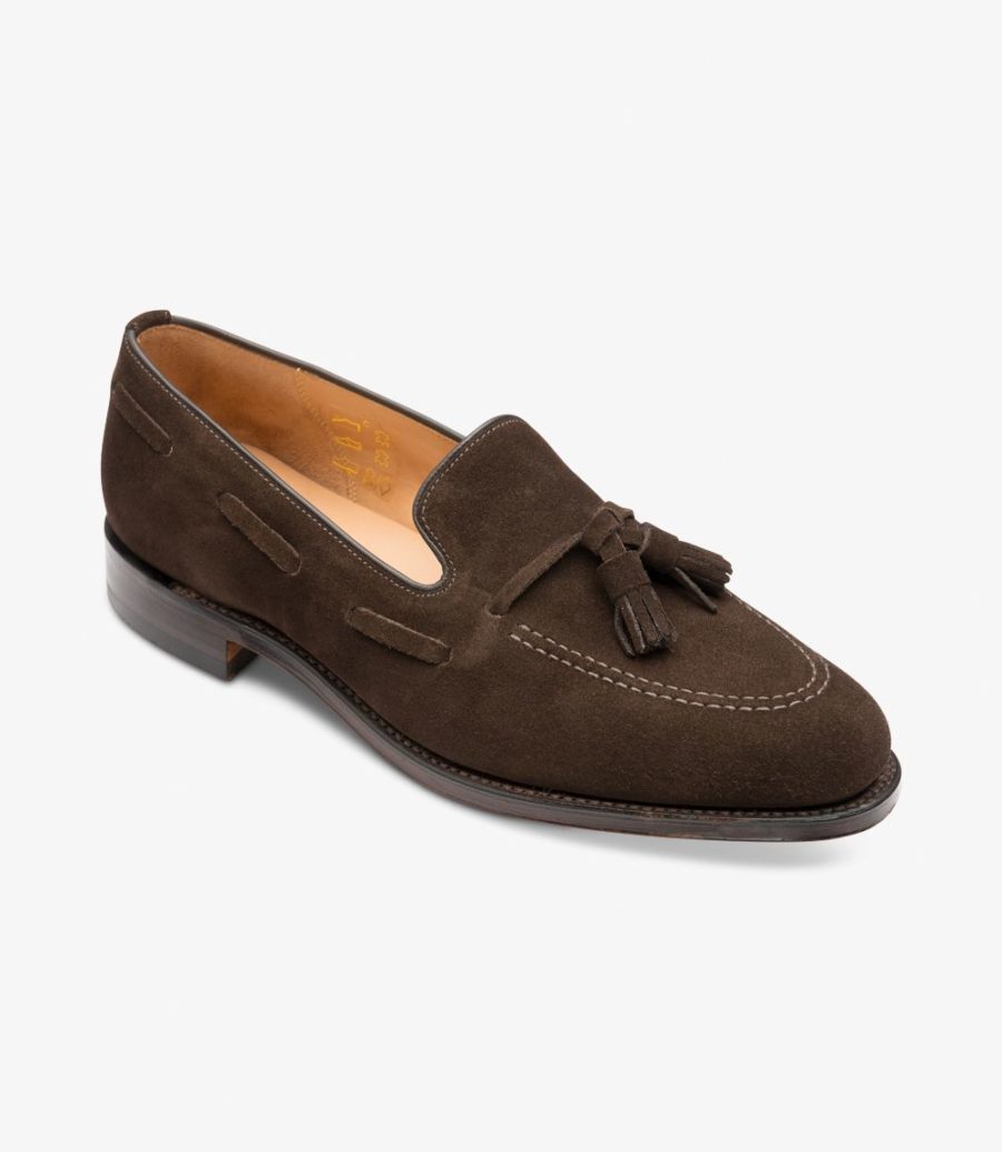 Loake Lincoln Men's Loafers Dark Brown Suede | IE2469072